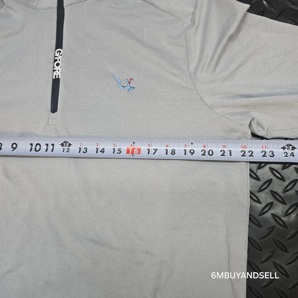 G/FORE Mens Quarter Zip Golf Pullover Light Heather Grey GMM000001 Size Large‎
